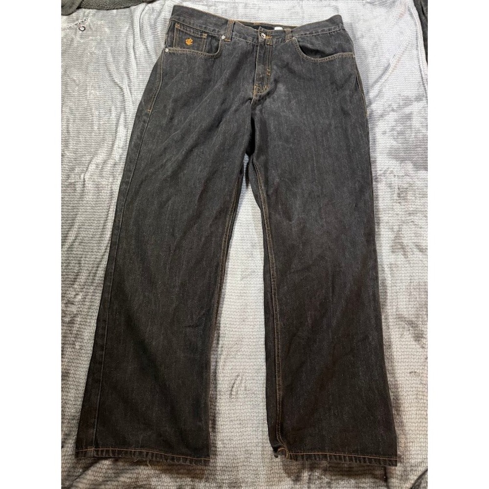 Rocawear‎ Mens Baggy Loose Fit Jeans Black Dark Wash Y2K Skater Streetwear 38x32